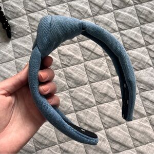 LELE SADOUGHI DENIM KNOTTED HEADBAND